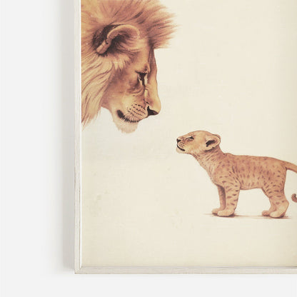 Lion Nursery Wall Art, Baby Safari Animals, Vintage Minimalist Decor - WildfieldPrints