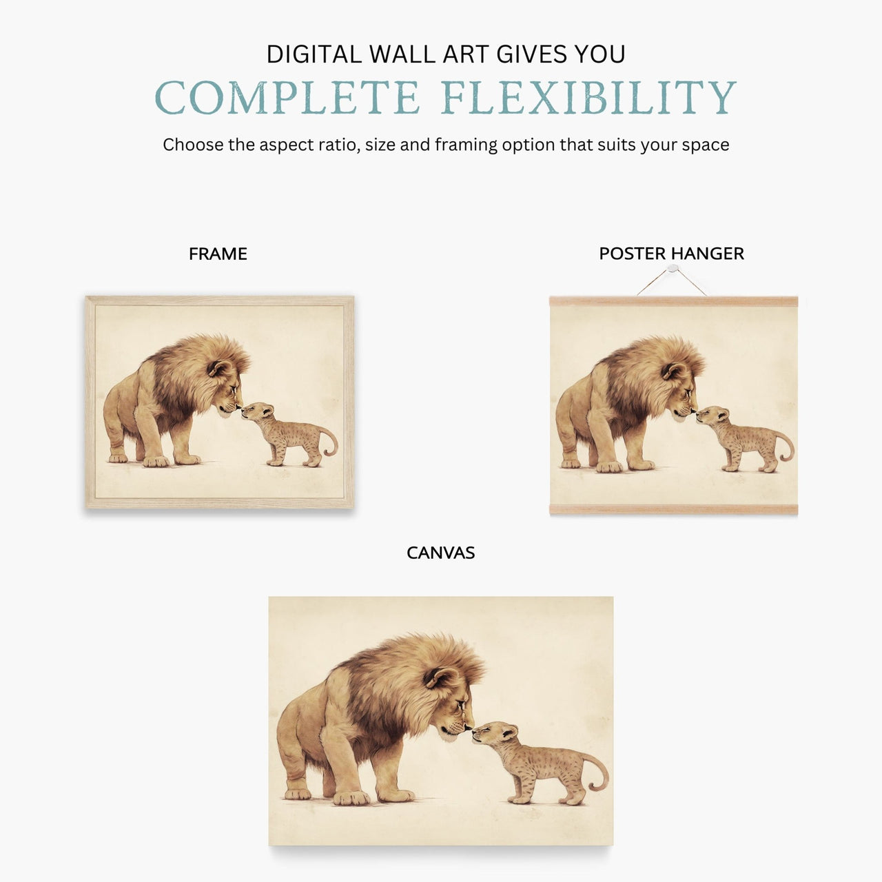 Lion Wall Art – Safari Nursery Print