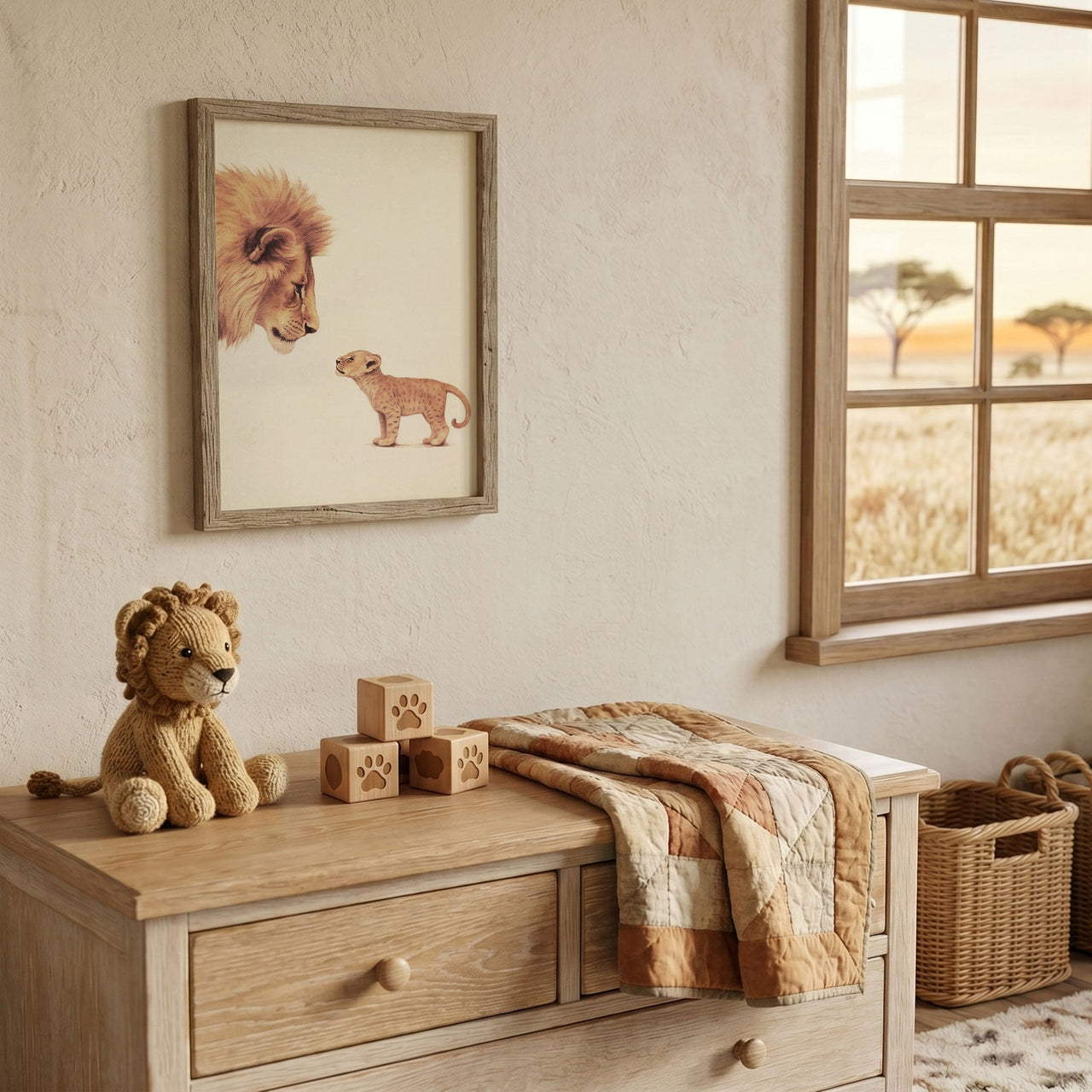 Lion Wall Art – Safari Nursery Print