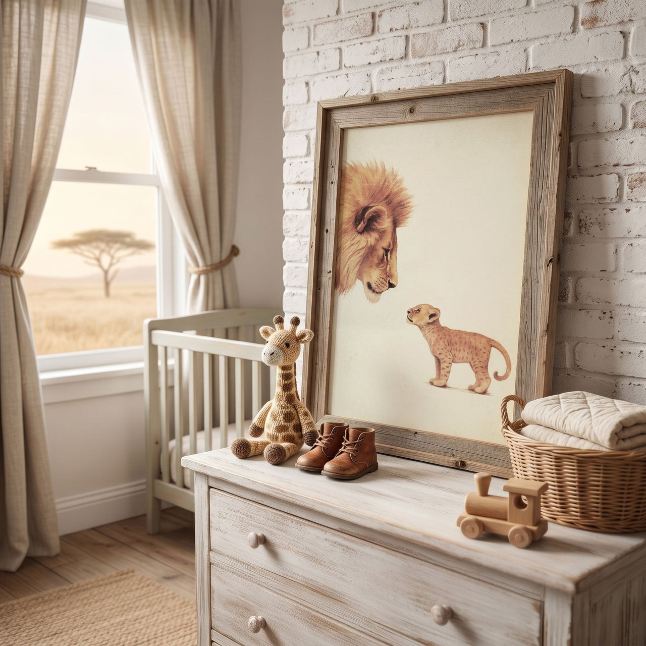Lion Wall Art – Safari Nursery Print