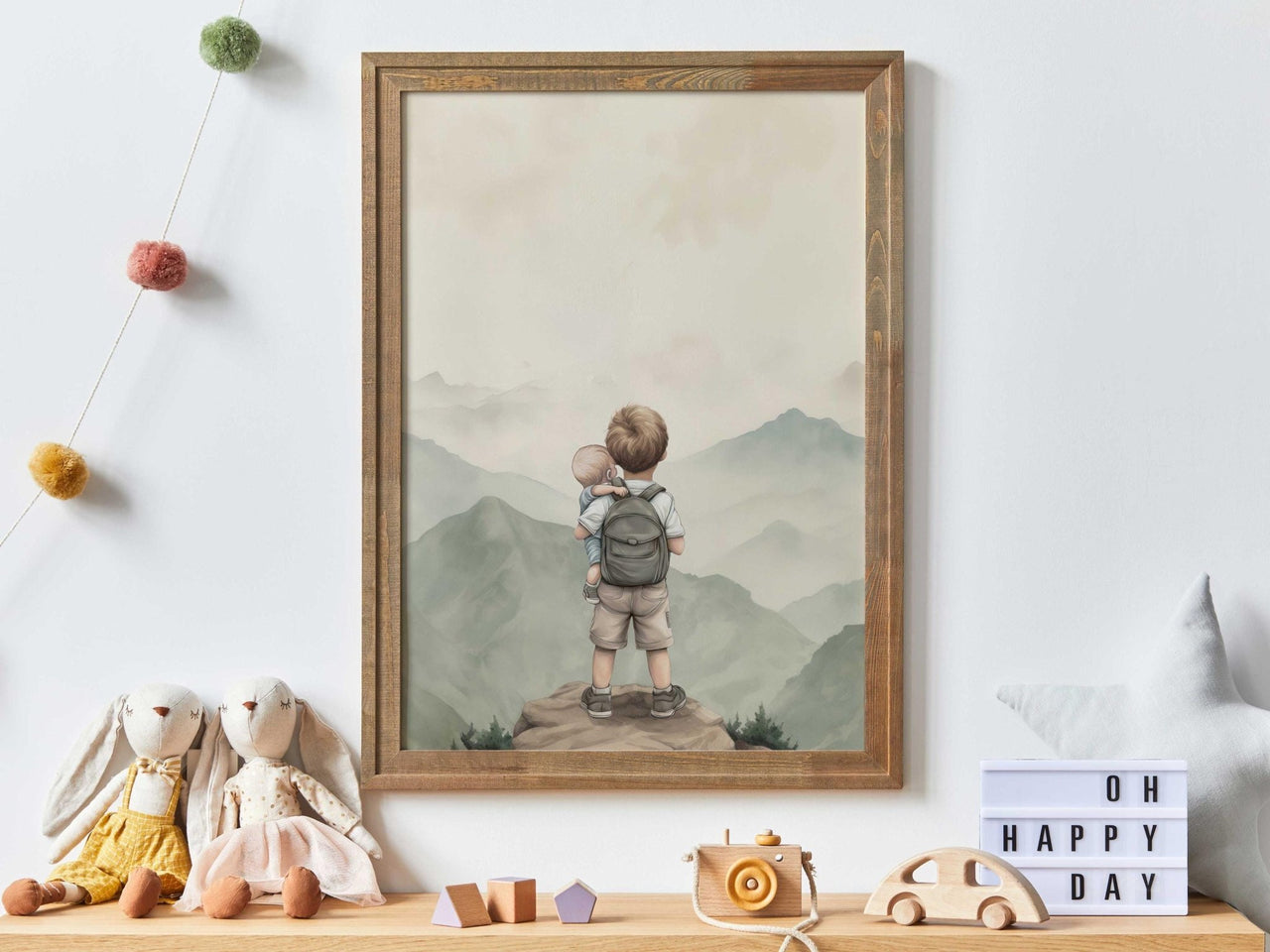 Little Brother Wall Art – Sibling Boys Room Print