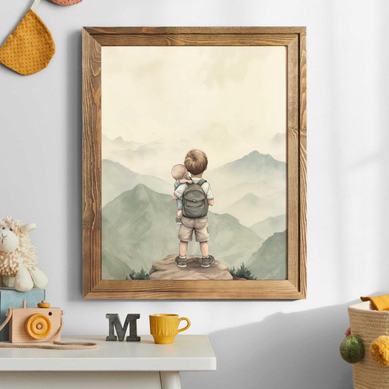 Little Brother Wall Art – Sibling Boys Room Print