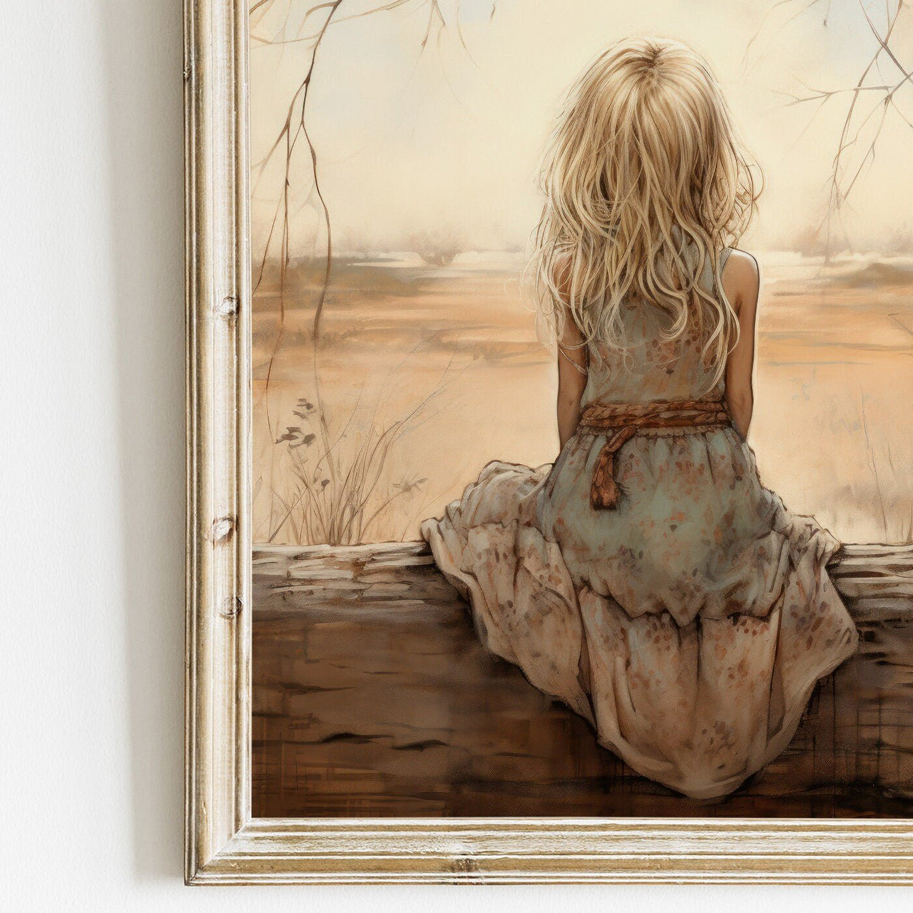 Blonde Girl Wall Art – Vintage Kids Room Print