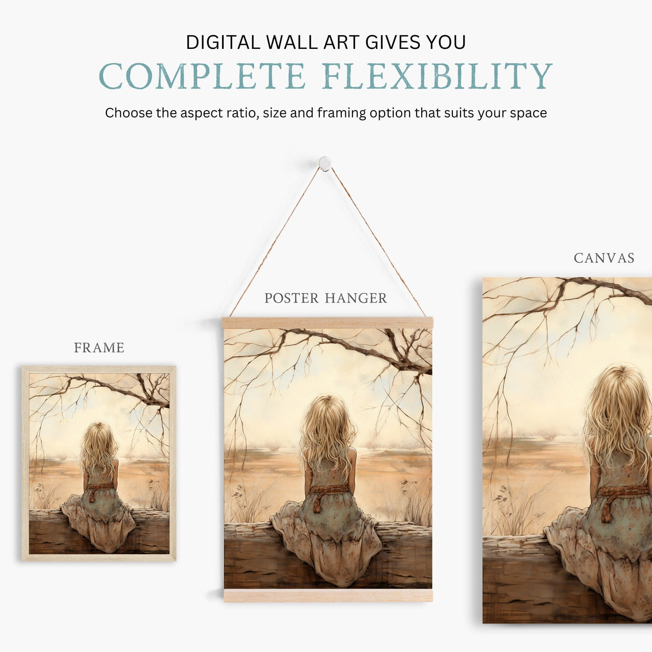 Blonde Girl Wall Art – Vintage Kids Room Print
