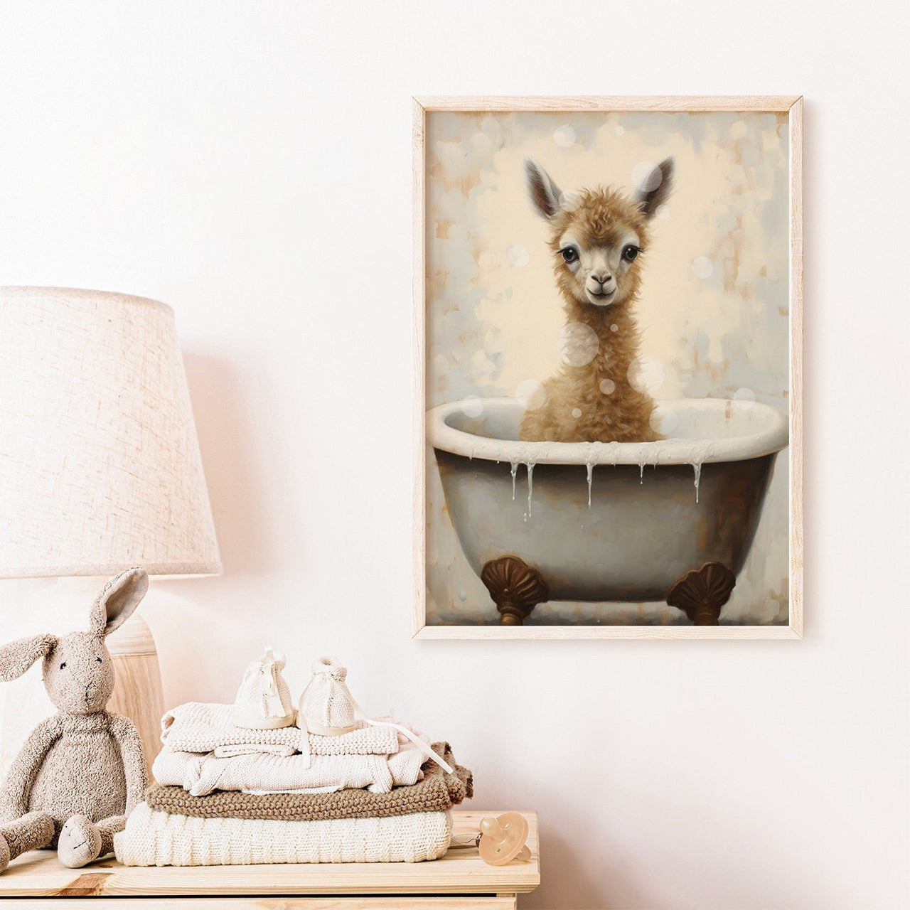 Llama Wall Art – Animal Nursery Print for Kids Room