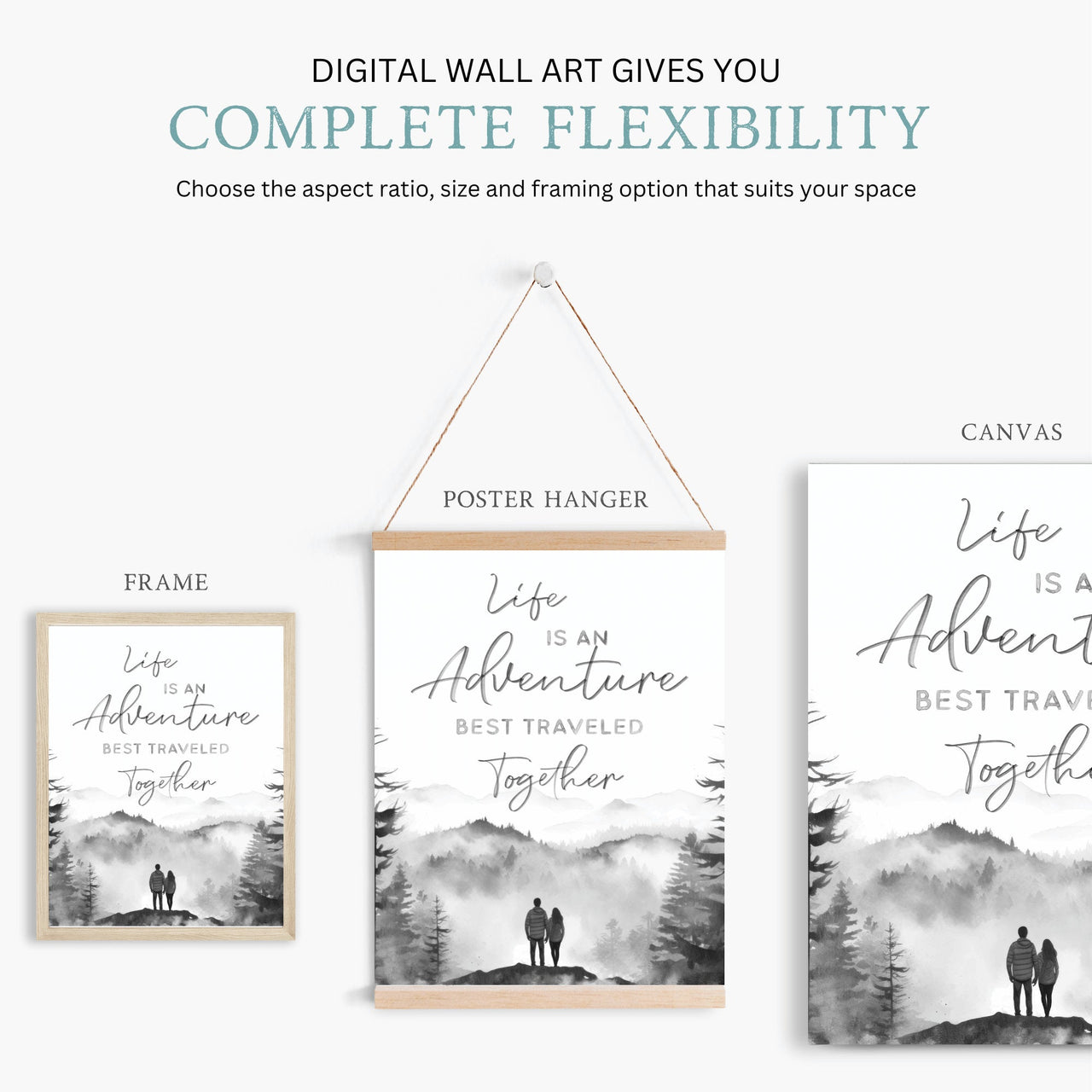 Adventure Saying Print – Love Wall Decor for Couples