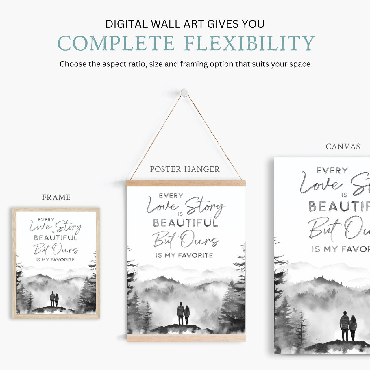 Romantic Couple Wall Art – Love Decor for Anniversary Gift Ideas