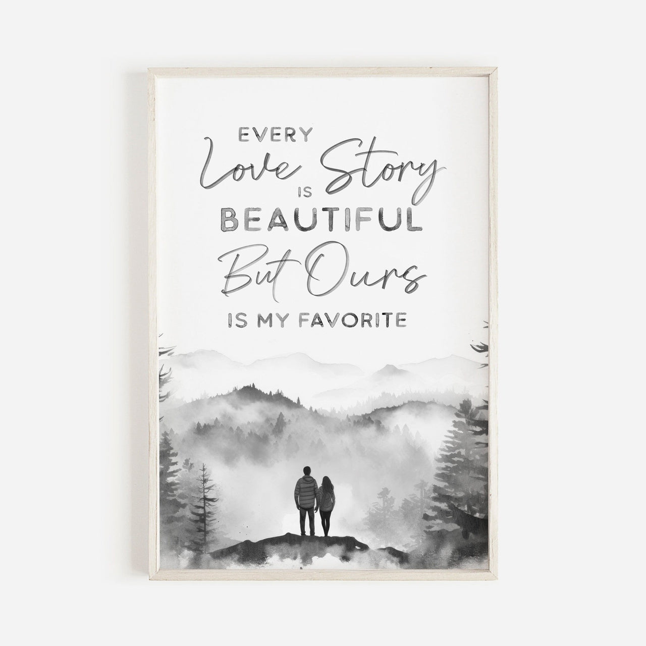 Romantic Couple Wall Art – Love Decor for Anniversary Gift Ideas