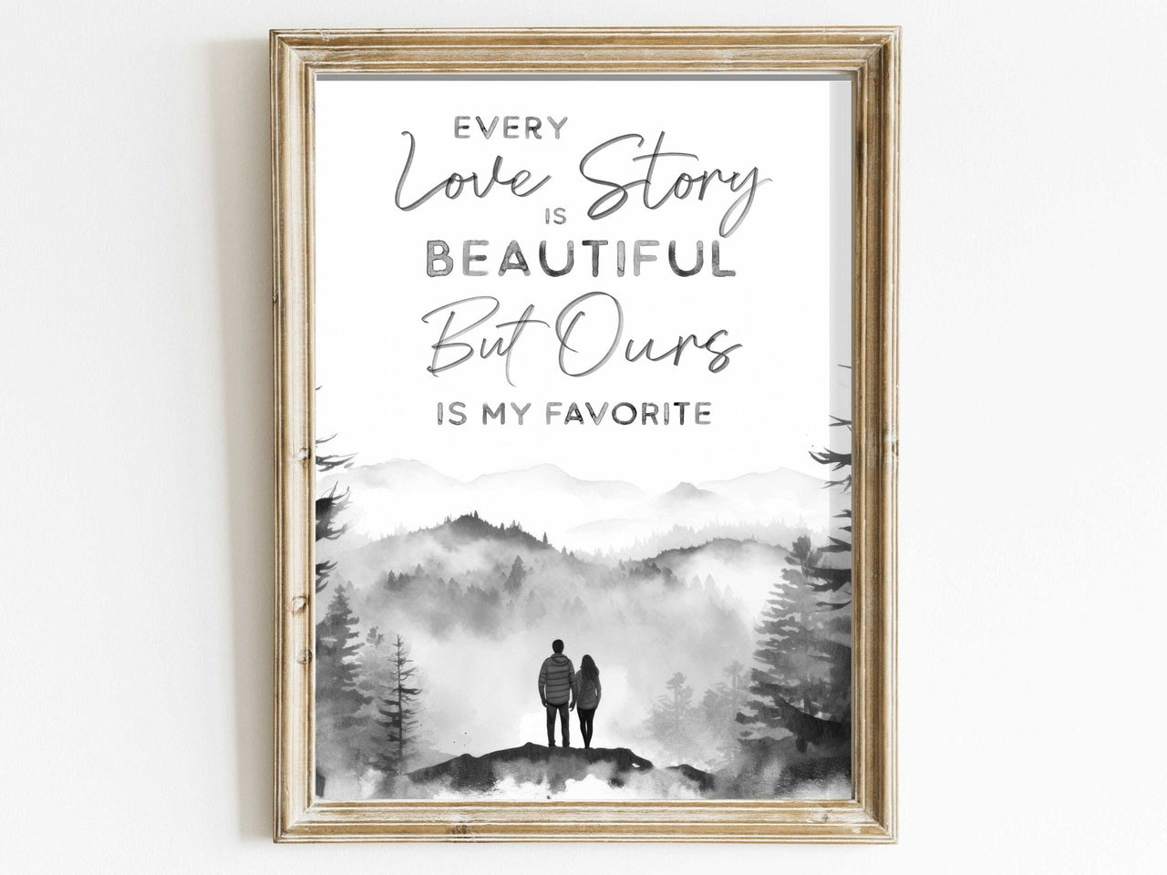 Romantic Couple Wall Art – Love Decor for Anniversary Gift Ideas