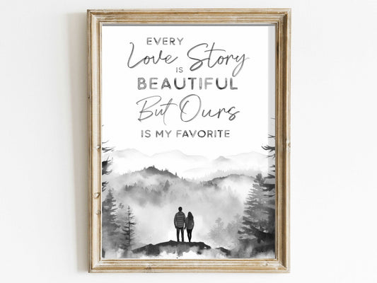 Romantic Couple Wall Art – Love Decor for Anniversary Gift Ideas