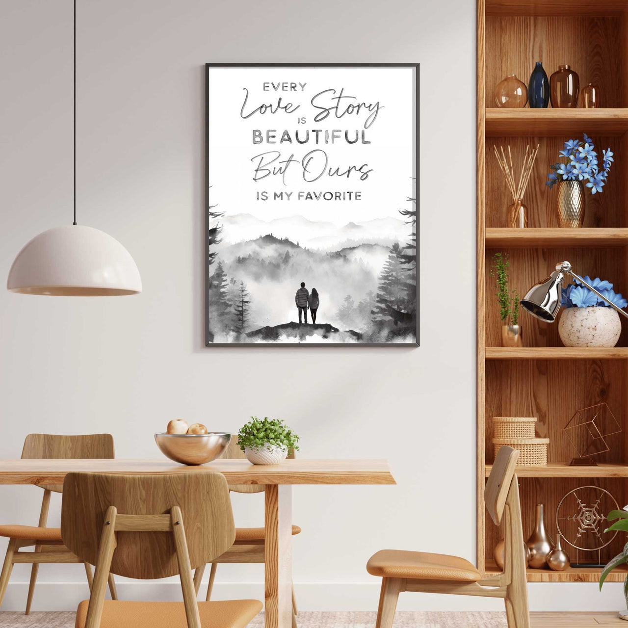 Romantic Couple Wall Art – Love Decor for Anniversary Gift Ideas