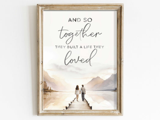 Watercolor Couple Print – Romantic Home Wall Decor for Couples