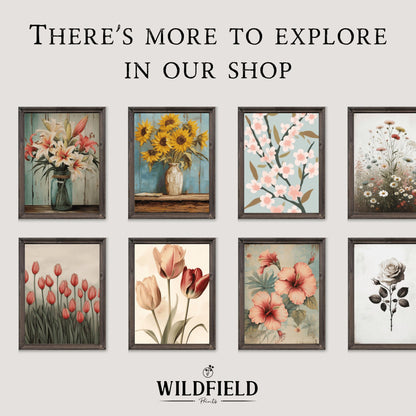 Magnolia Print, Rustic Floral Wall Art, Farmhouse Home Decor - WildfieldPrints