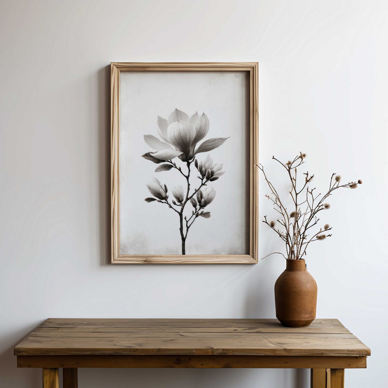 Magnolia Print – Floral Living Room Wall Decor