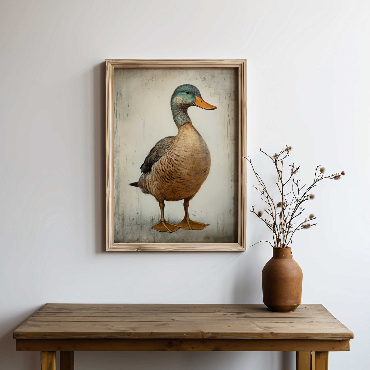 Mallard Duck Wall Art – Bird Vintage Room Print