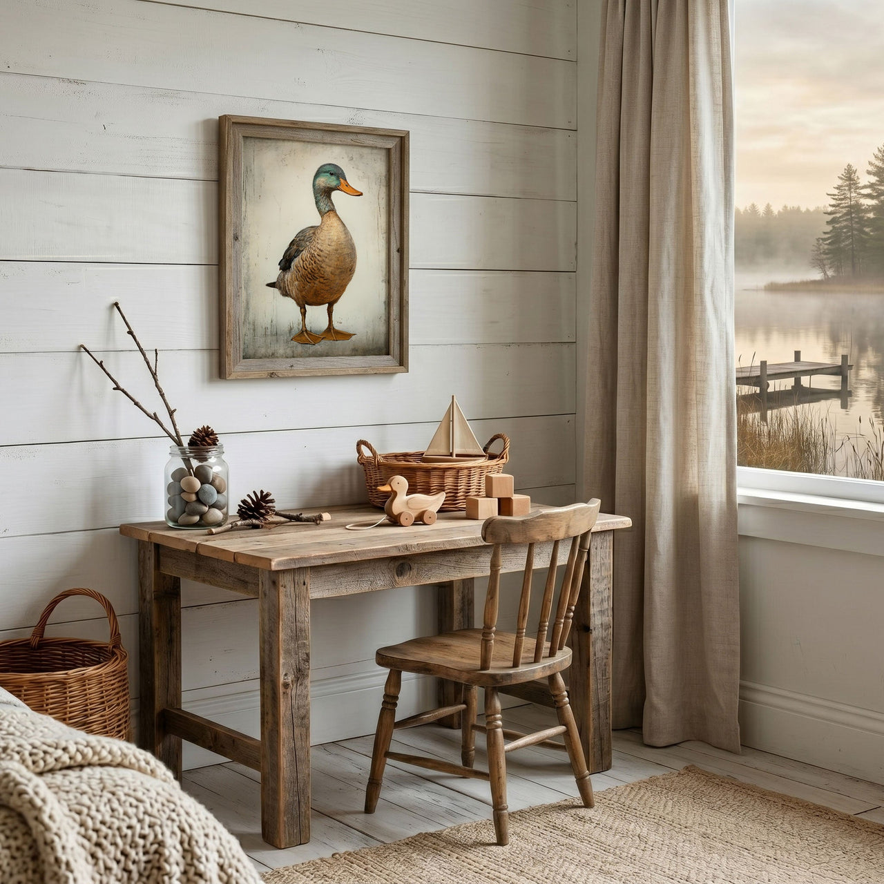 Mallard Duck Wall Art – Bird Vintage Room Print