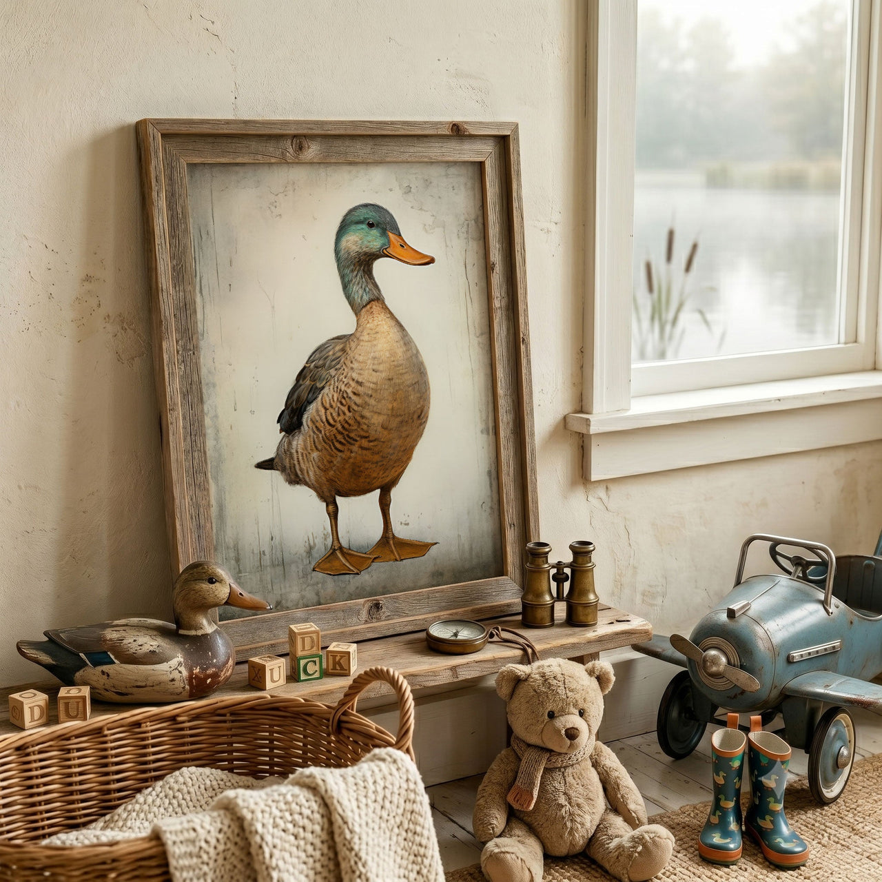 Mallard Duck Wall Art – Bird Vintage Room Print