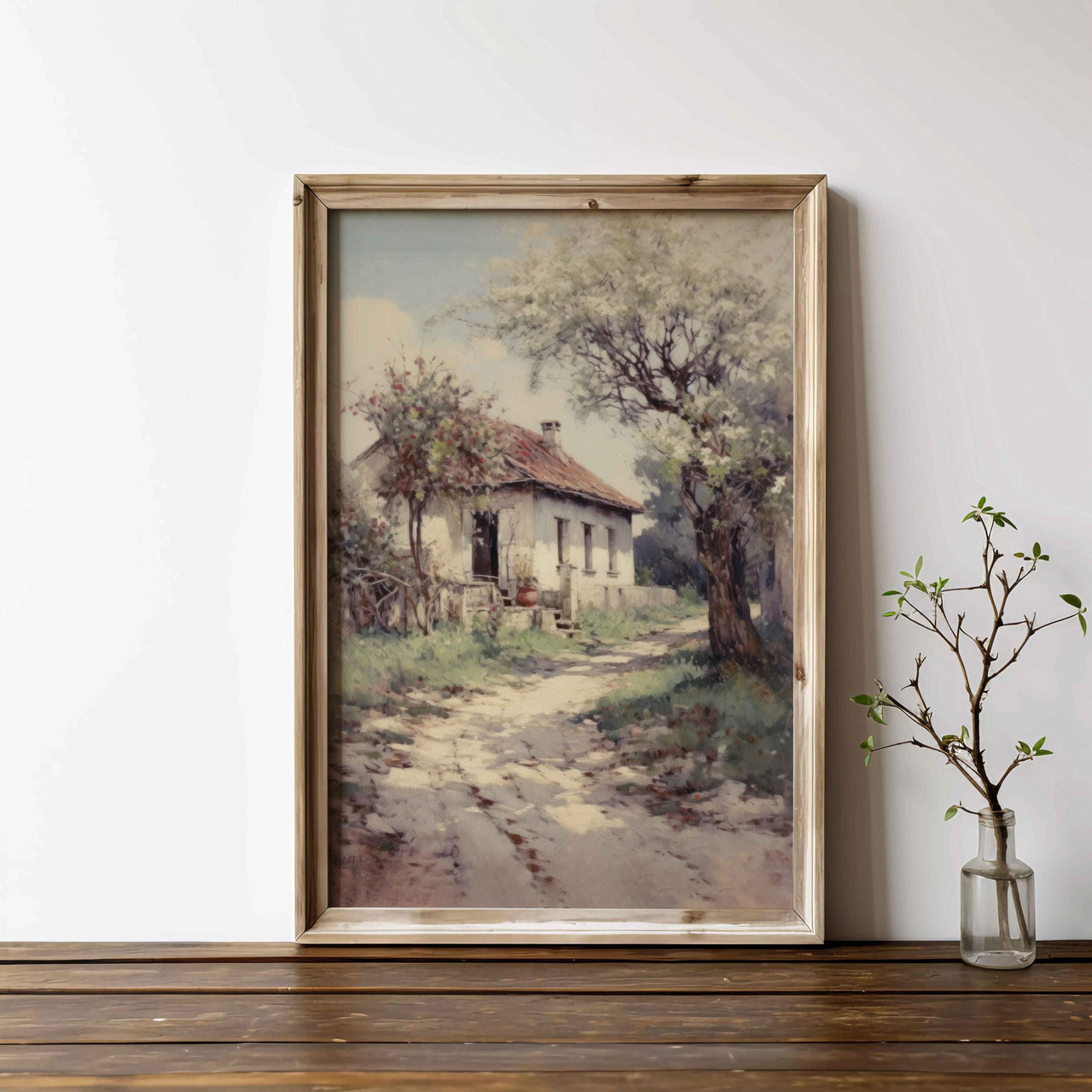 Mediterranean Stone House Print – Architecture Nursery Wall Art
