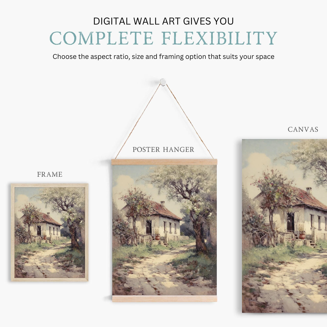 Mediterranean Stone House Print – Architecture Nursery Wall Art