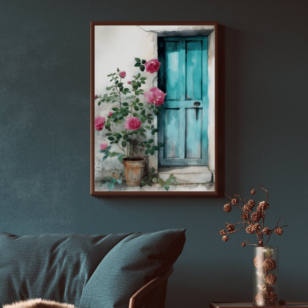 Turquoise Door Wall Art – Architecture Nursery Print