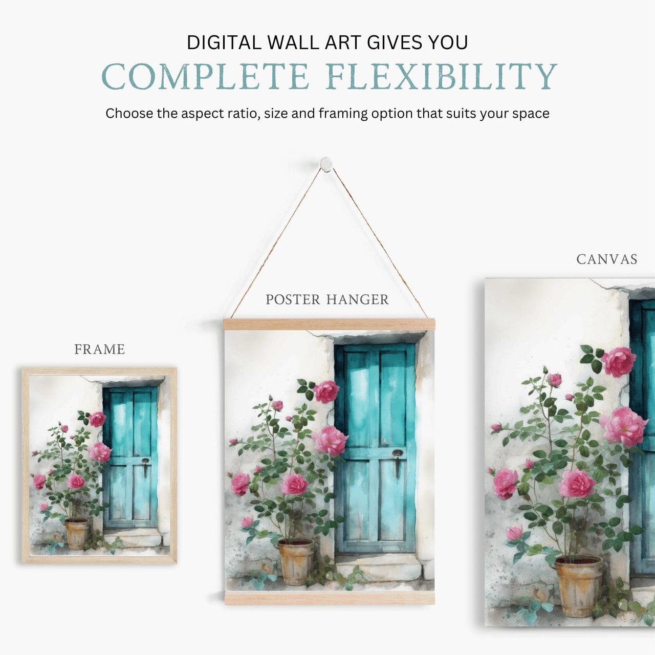 Turquoise Door Wall Art – Architecture Nursery Print