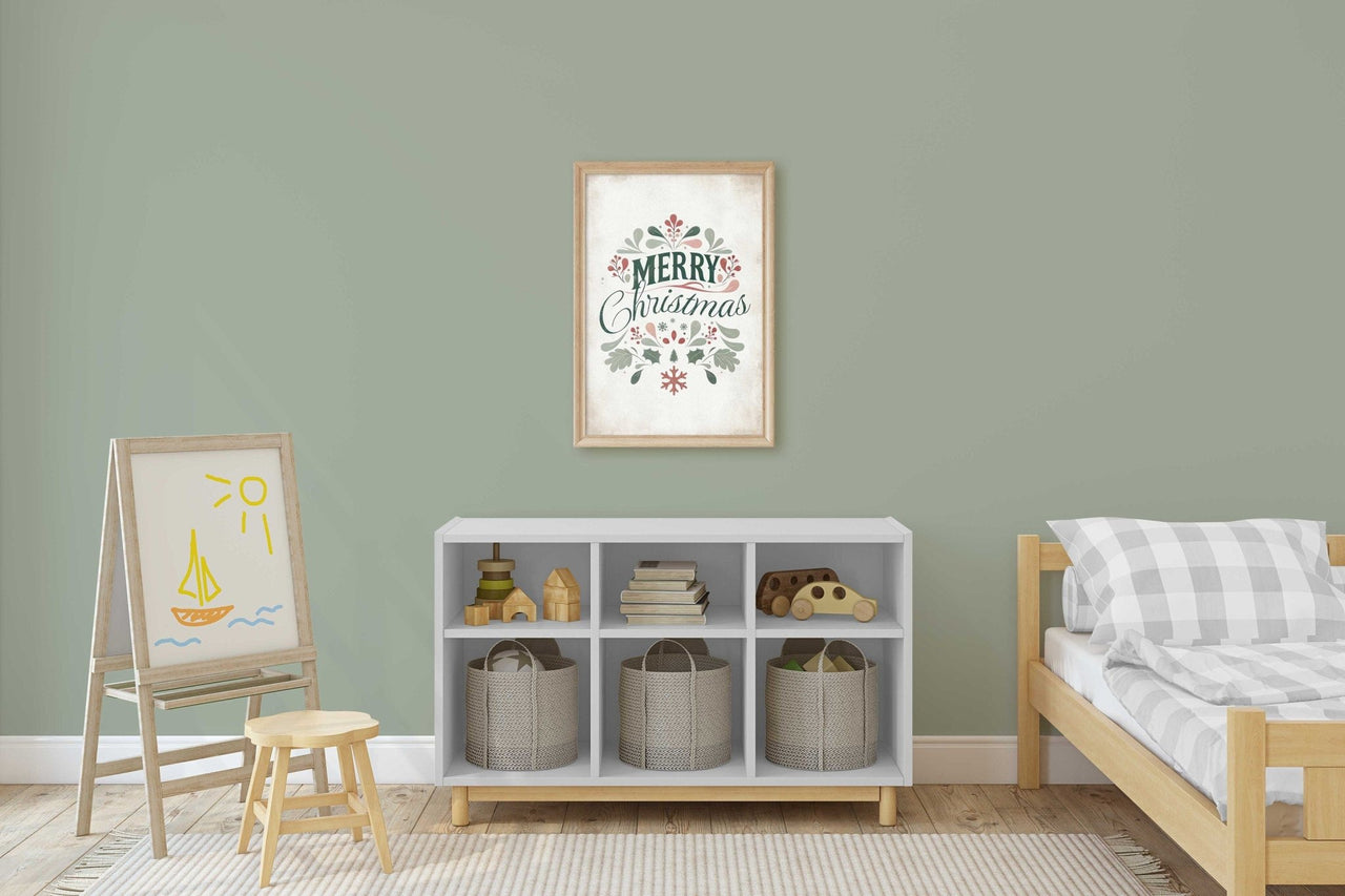 Merry Christmas Wall Art – Holiday Living Room Print