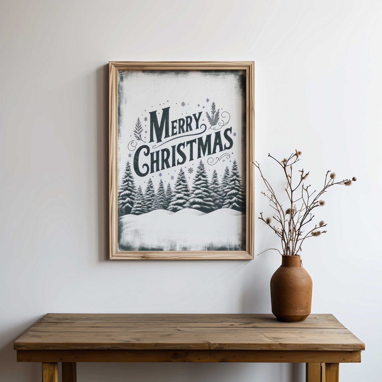 Merry Christmas Wall Art – Holiday Nursery Print