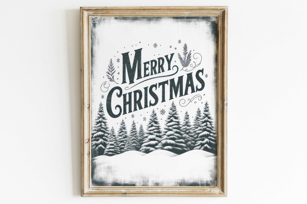 Merry Christmas Wall Art – Holiday Nursery Print