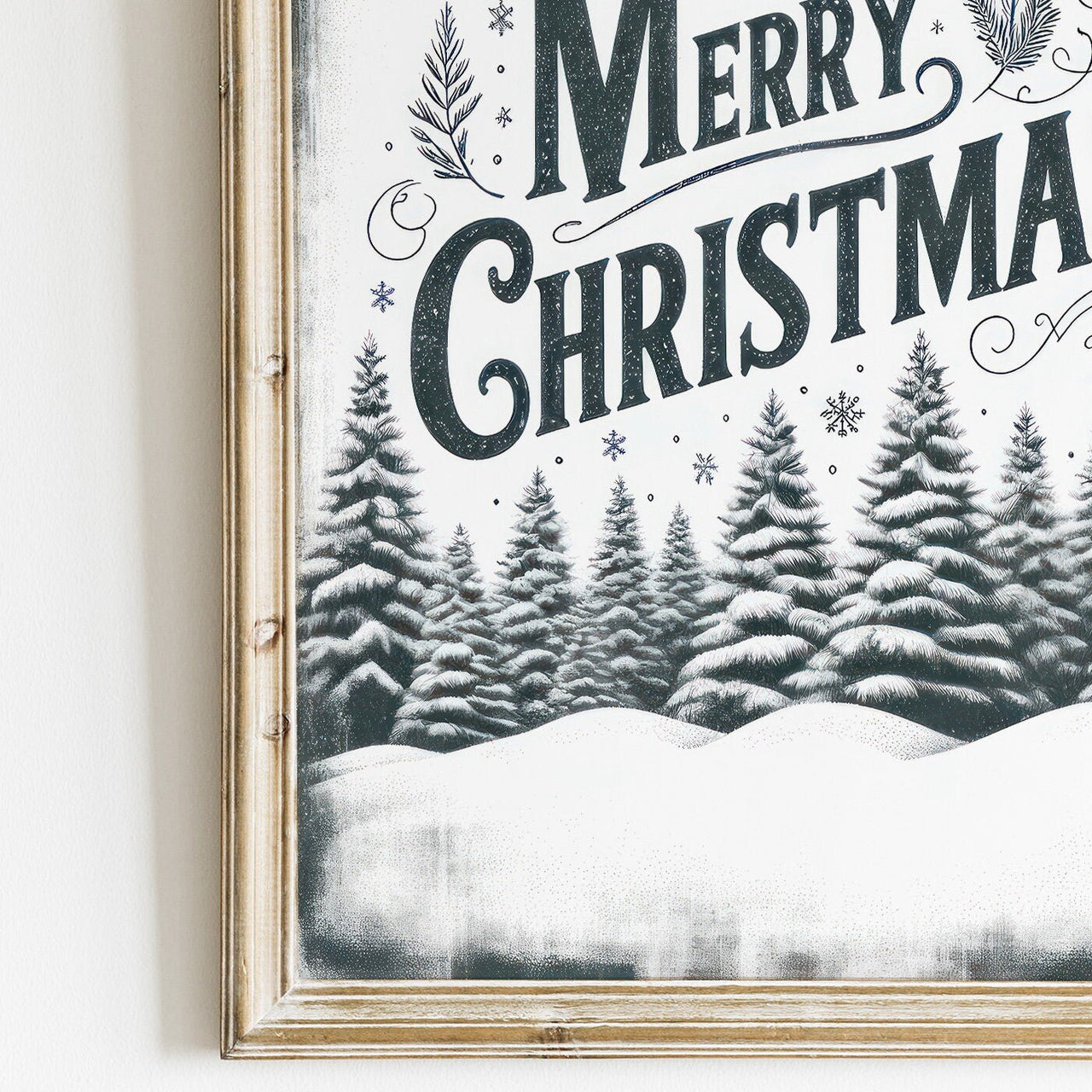 Merry Christmas Wall Art – Holiday Nursery Print