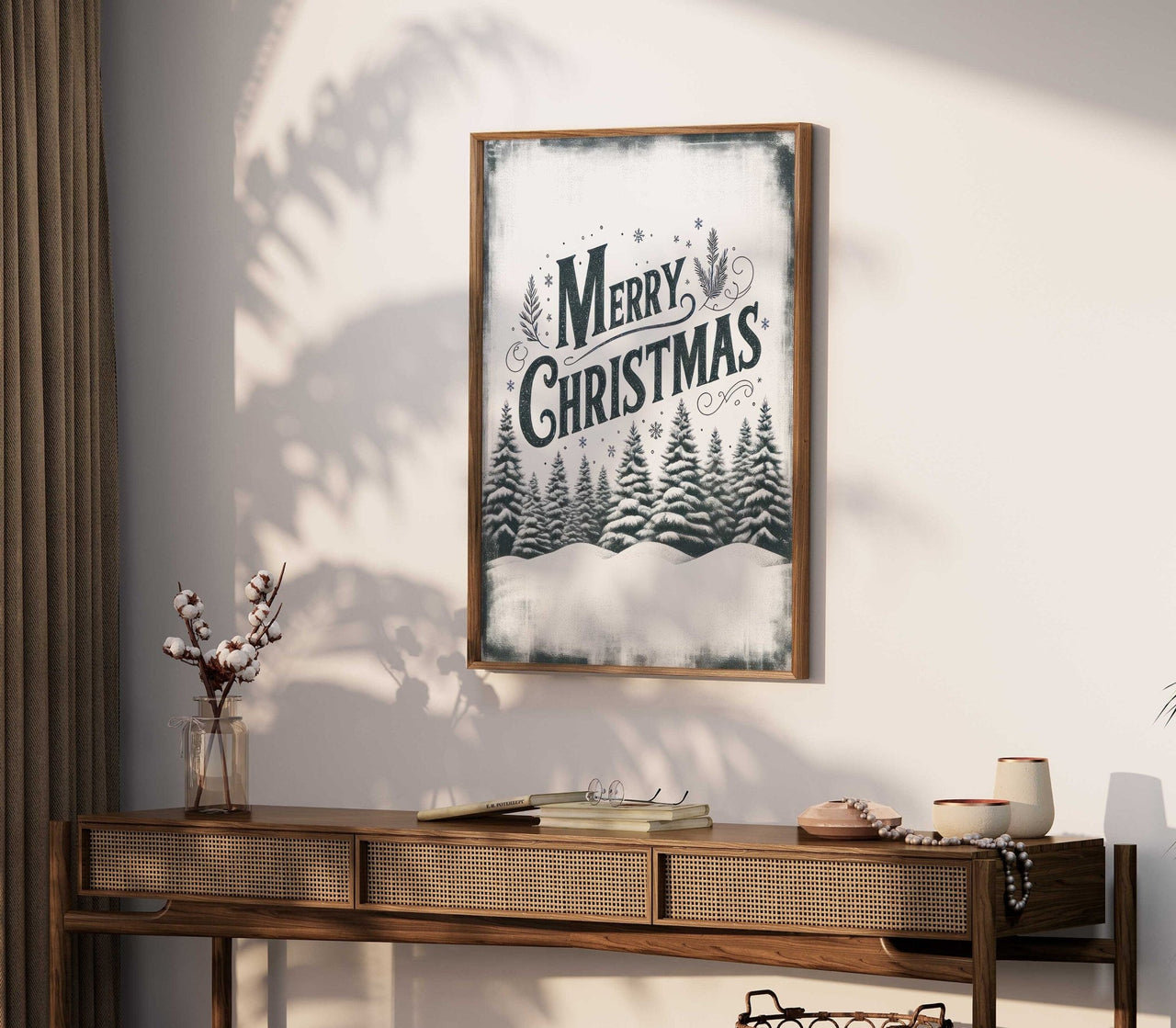 Merry Christmas Wall Art – Holiday Nursery Print