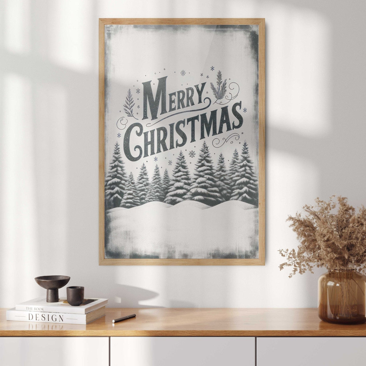Merry Christmas Wall Art – Holiday Nursery Print