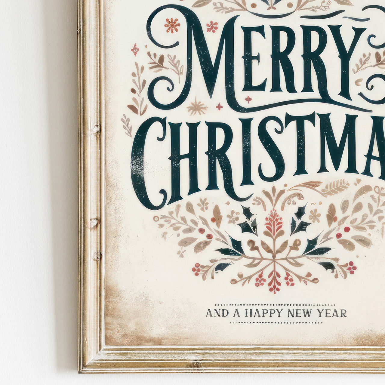 Merry Christmas Wall Art – Holiday Living Room Print