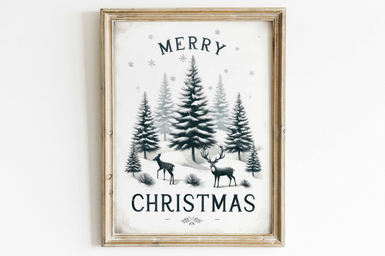 Merry Christmas Print – Holiday Nursery Wall Art