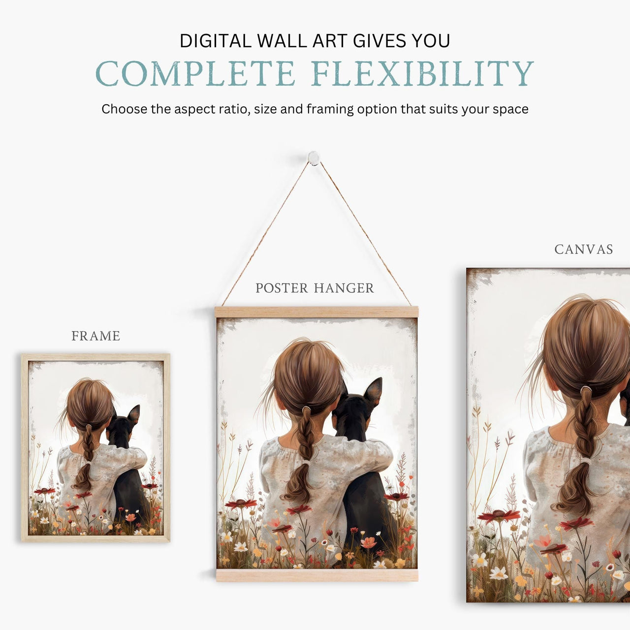 Mini Pinscher Wall Art – Dog Nursery Print for Girls