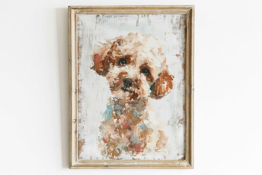 Miniature Poodle Art, Poodle Portrait, Vintage Dog Decor - WildfieldPrints