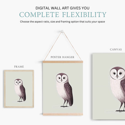 Minimalist Animal Nursery Art, Kids Room Forest Decor, Bear, Owl, Reindeer - WildfieldPrints