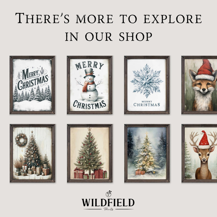 Minimalist Christmas Tree Print, Modern Holiday Wall Decor - WildfieldPrints