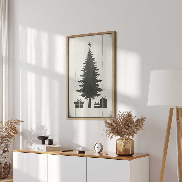 Minimalist Christmas Tree Print, Modern Holiday Wall Decor - WildfieldPrints