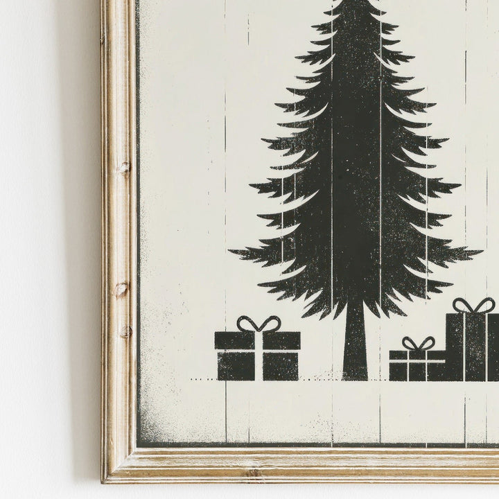 Minimalist Christmas Tree Print, Modern Holiday Wall Decor - WildfieldPrints