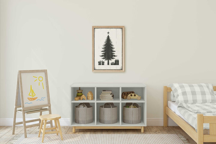 Minimalist Christmas Tree Print, Modern Holiday Wall Decor - WildfieldPrints