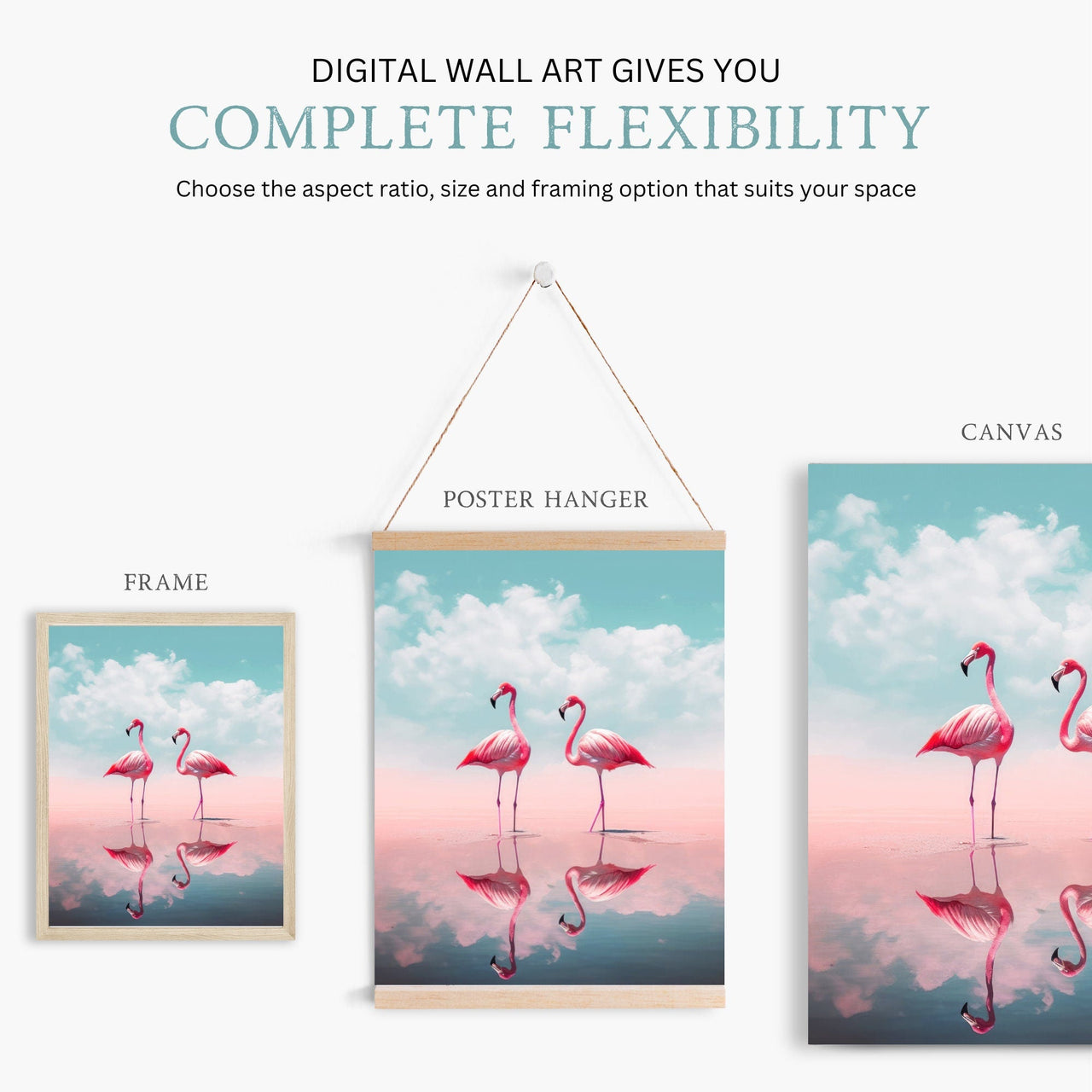 Flamingo Wall Art – Bird Living Room Print