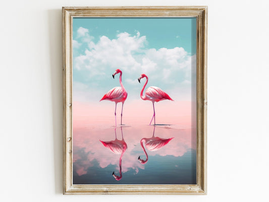 Flamingo Wall Art – Bird Living Room Print