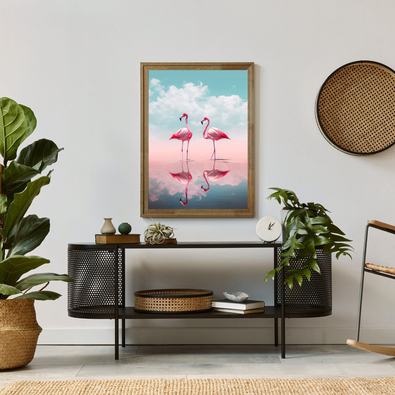 Flamingo Wall Art – Bird Living Room Print