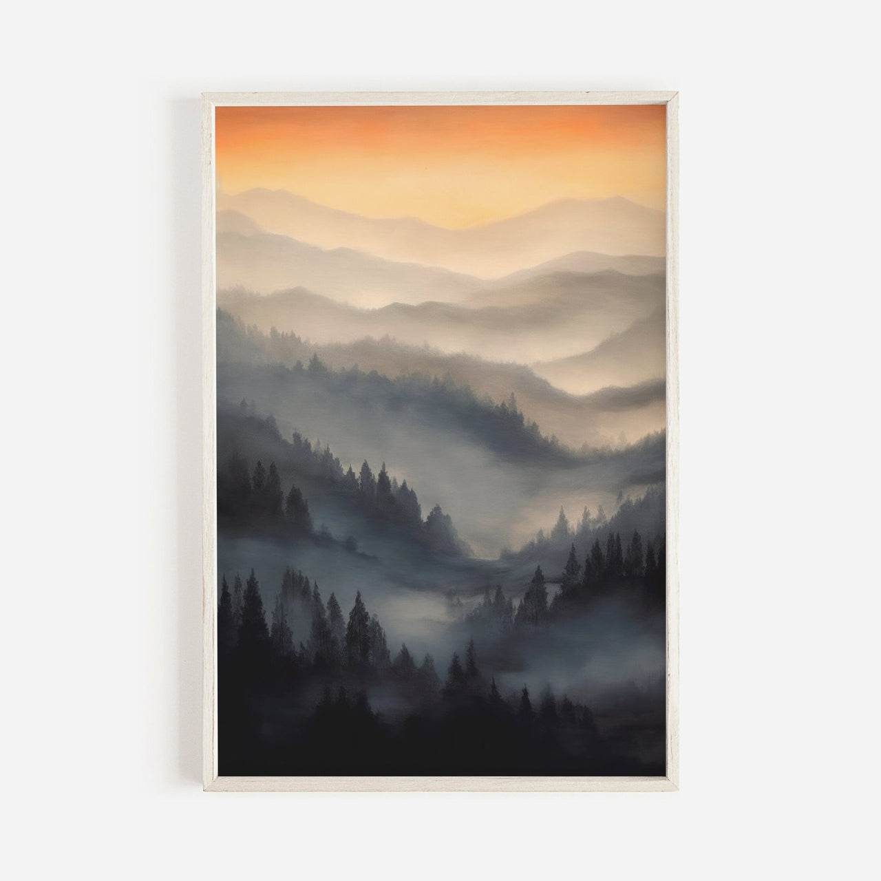 Misty Forest Wall Art – Nature Living Room Print