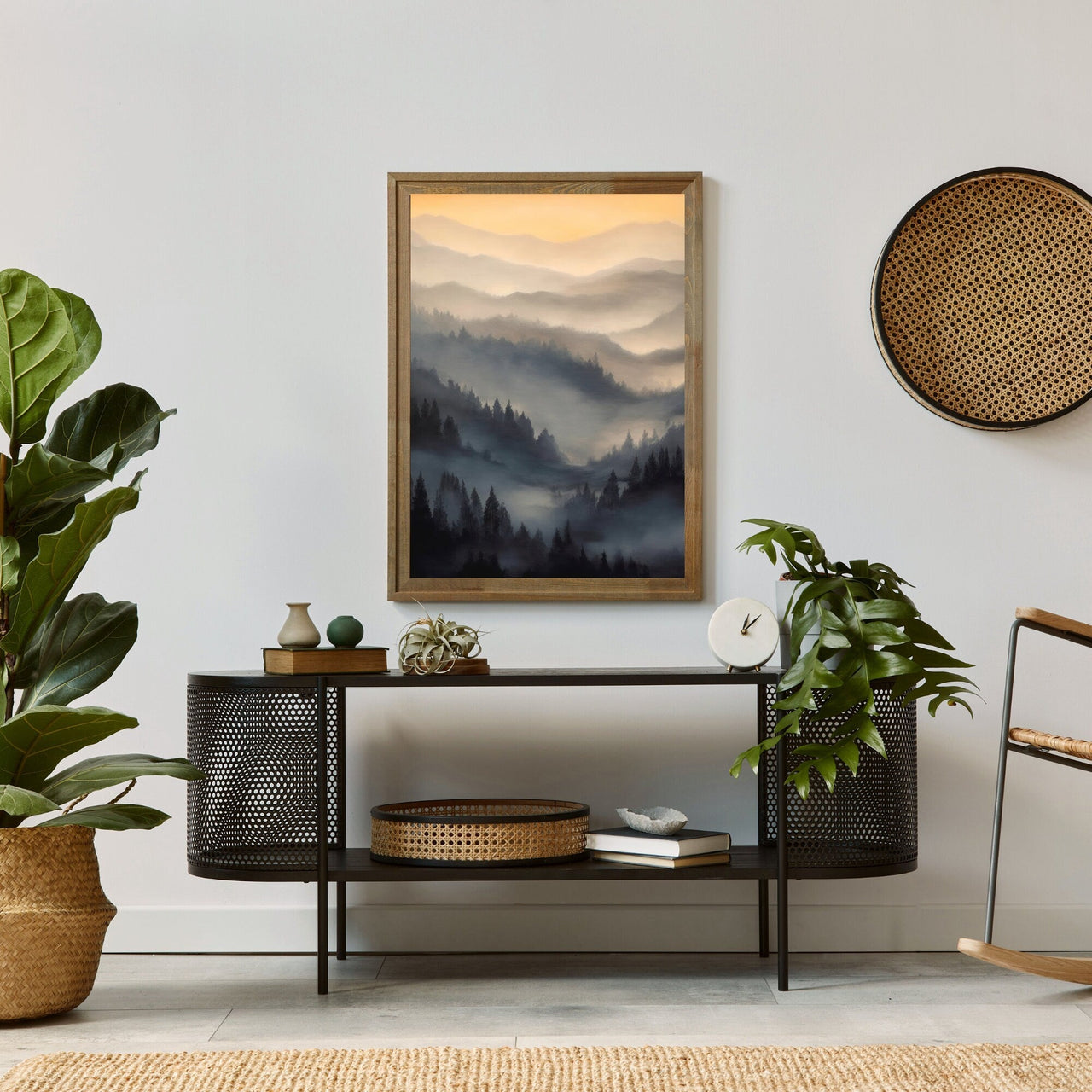 Misty Forest Wall Art – Nature Living Room Print