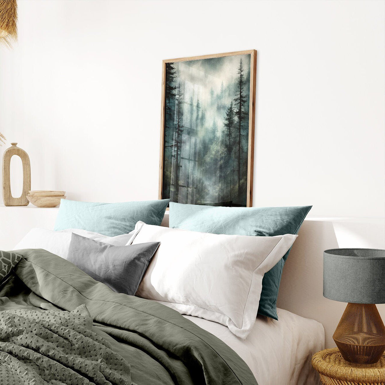 Misty Forest Wall Art – Nature Living Room Print