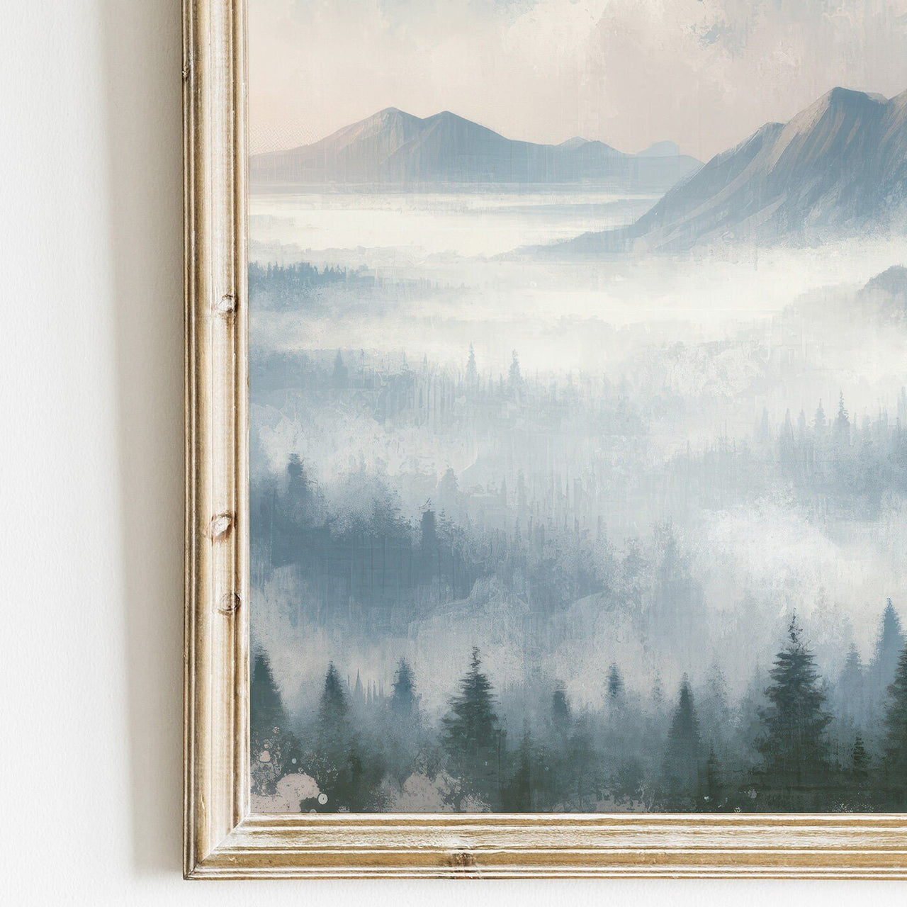 Misty Mountain Wall Art – Nature Bedroom Print • Set of 3