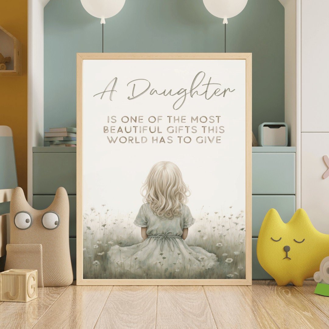 Daughter Wall Art – Floral Nursery Print