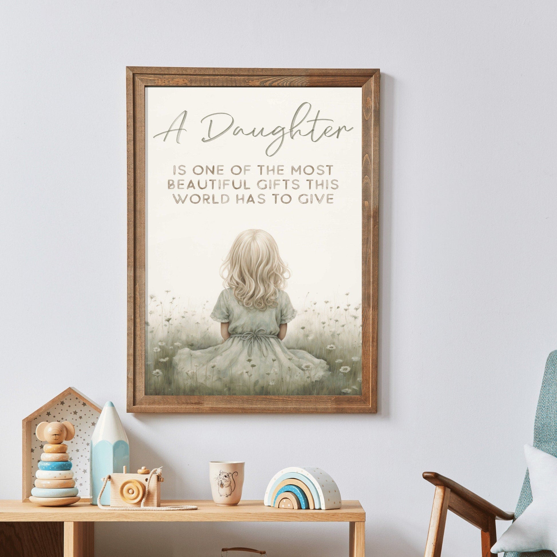 Mom & Daughter Wall Art, Love Quote Nursery Decor, Heartwarming Gift - WildfieldPrints