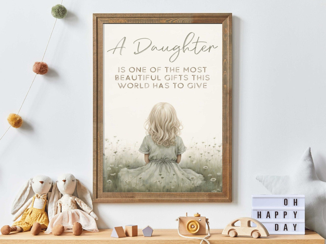 Daughter Wall Art – Floral Nursery Print